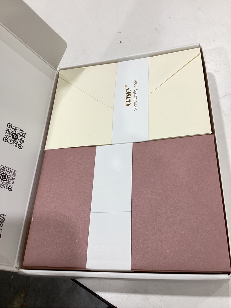 Condition photo showing Good Condition for crisky dusty rose thank you cards with envelopes & stickers? 50 pack bridal shower graduation thank you cards small business, wedding baby shower birthday funeral notes bulk dustyroseshade