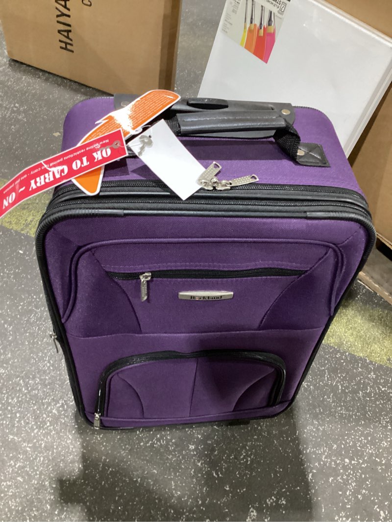 Rockland Mariposa 19" Expandable Spinner Carry-on Purple