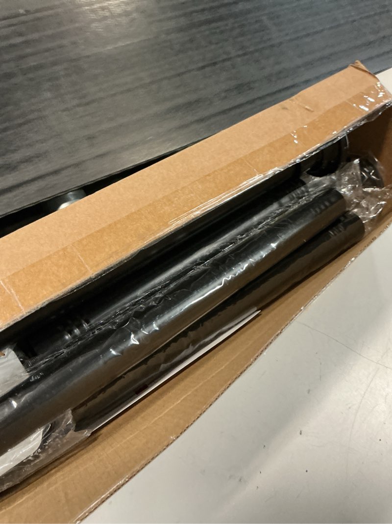 Condition photo showing As Is for black long curtain rod tension shower curtain rods 30 to 120 inch adjustable spring heavy duty rods for bathroom windows outdoor no drill no slip spliced and telescopic design 30-120“ black
