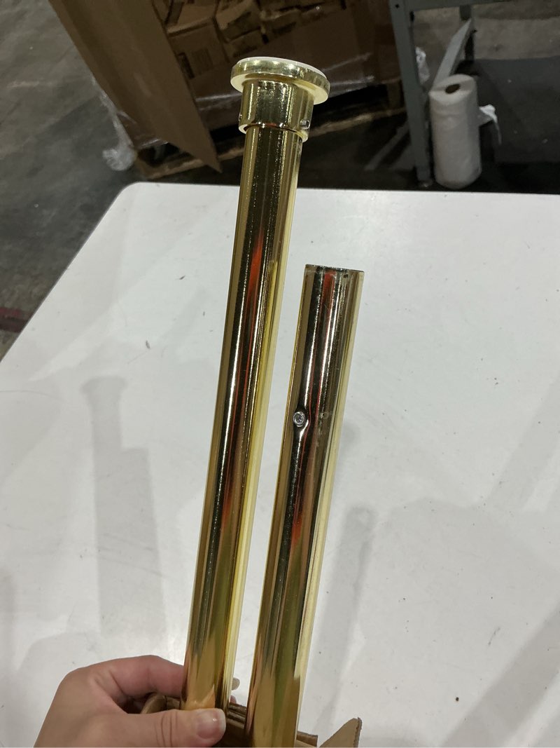 Condition photo showing Good Condition for tension curtain rod - tension window rod - bedroom, kitchen rod - long, heavy duty, adjustable extension curtain rods by room dividers now (120-150 inches, gold)