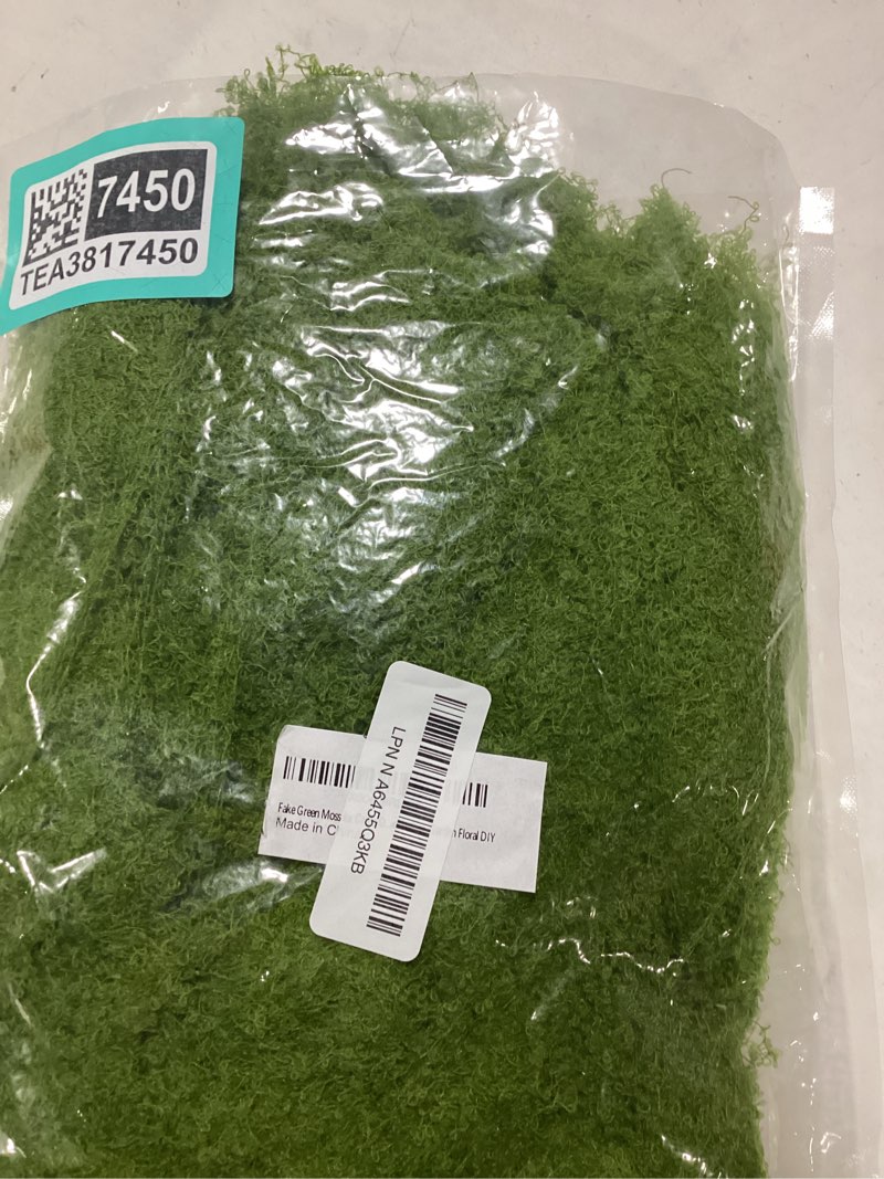 Condition photo showing New/Like New for Fake Green Moss for Crafts 7 Oz Decorative Artificial Moss for Crafts Decorative Faux Moss Table Centerpieces Wedding Party Decor Fairy Garden Floral DIY 7oz