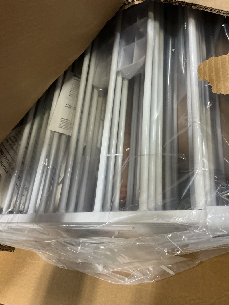 Condition photo showing New/Like New for Cideny 144" Extra Wide Baby Gate with Door, Configurable 6 Panels Baby Fence, Fireplace Gate with Anti-Trip Pedal, Family Essentials Safety Gate for Child Dogs Pets, 28'' Tall White White 144" Wide