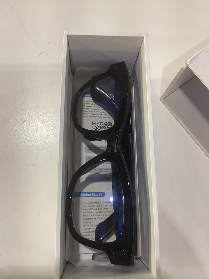 Condition photo showing As Is for USED MISSING PIECES QxzPower 1080P HD AI Smart Camera Glasses, 8MP Camera Bluetooth 5.4 Recording Glasses, Dual Mic ENC Noise Reduction, Blue Light Filtering Lenses, Video Glasses with Men and Women, M01Pro Black 8 MP Camera Glasses-Polarized Lens