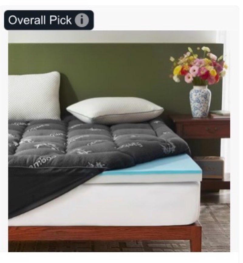 bedlore queen mattress topper,4 inch dual layer (2" gel memory foam + 2" plush pillow top) mattress 