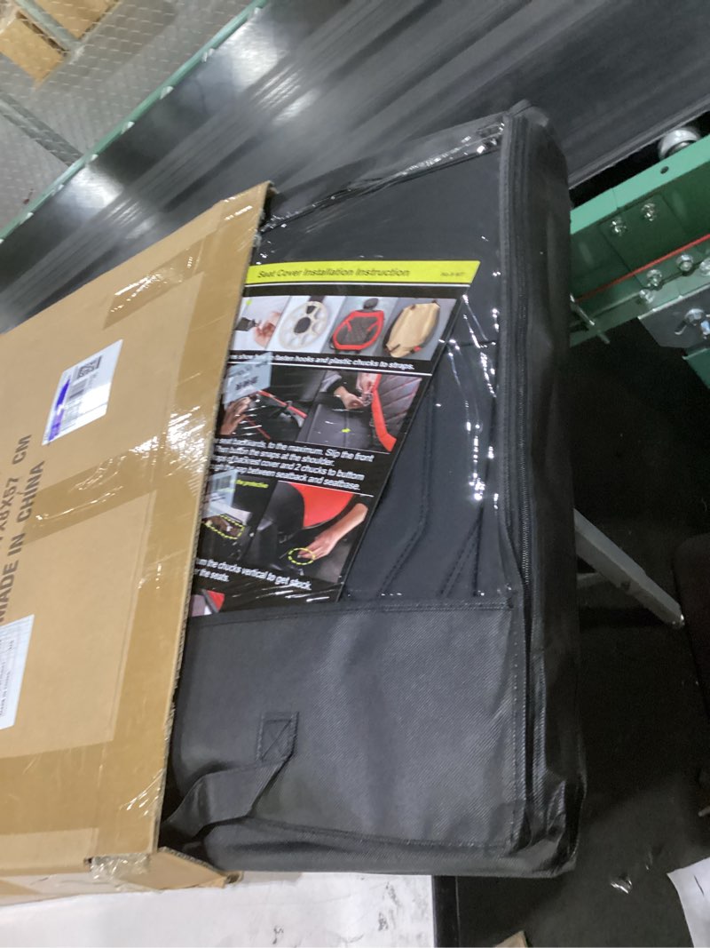 Condition photo showing New/Like New for ranger seat covers, for 2019-2023 ford ranger xlt xl lariat crew cab, napa leather seat protector (rear only, black rear) rear only black rear