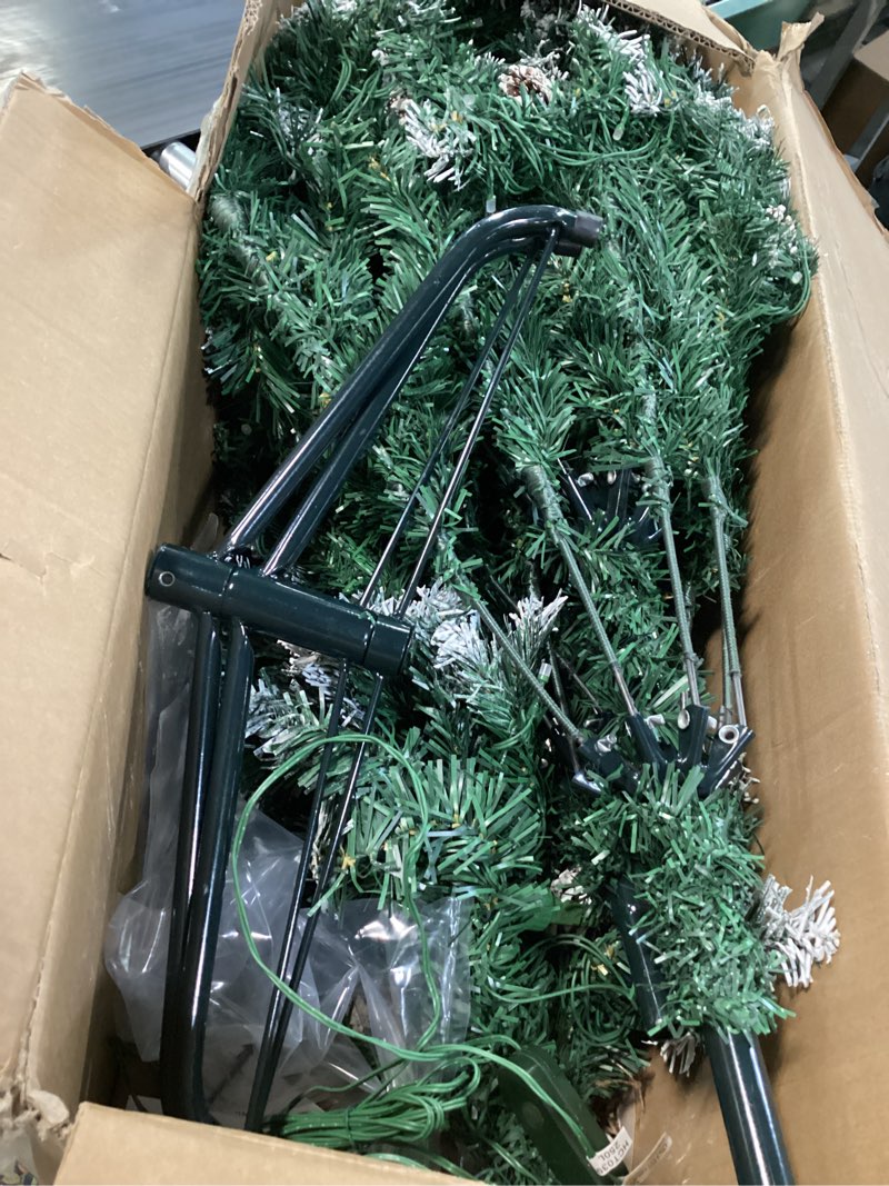 Condition photo showing Good Condition for HOLLO STAR 6 ft Prelit Christmas Tree with 250 LED Lights, App Control, Artificial Christmas Tree, Multi-Color RGBW Lights, 914 Flocked Frosted Tips, 58 Pine Cones, Metal Base, for Home, Party 6ft