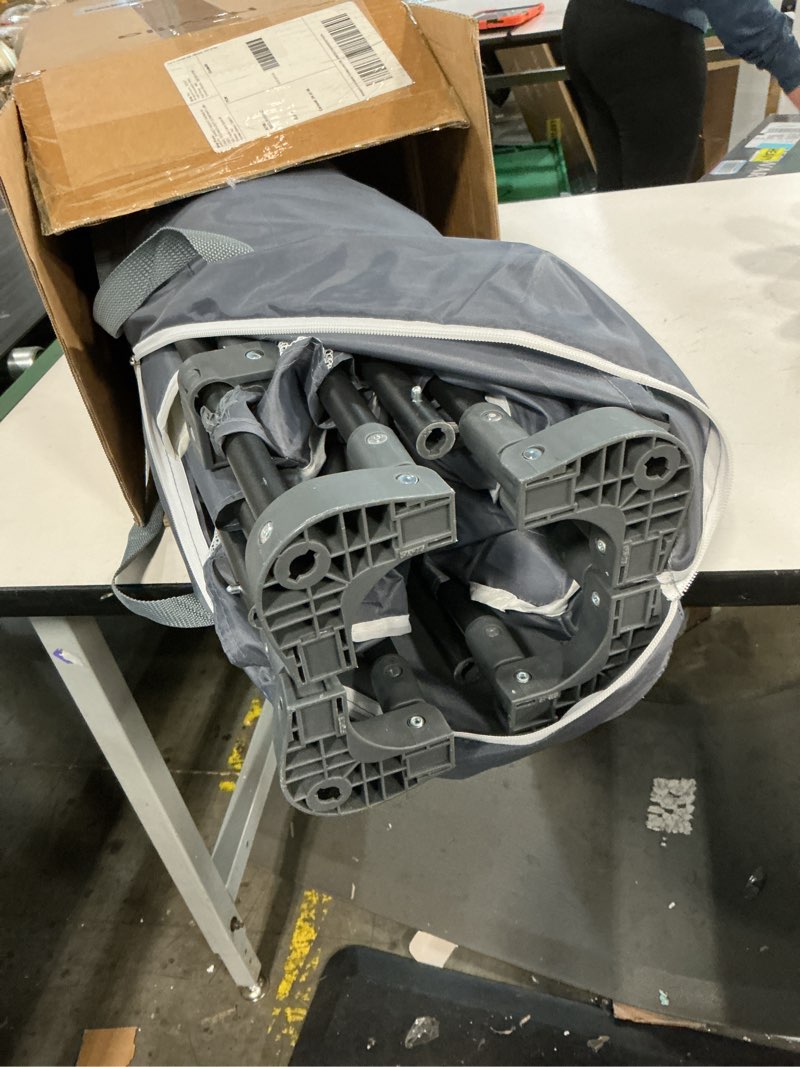 Condition photo showing Good Condition for Foldable Baby Playpen with Mat, Foldable Playpen for Babies and Toddlers, Folding Portable Kids Play Pen, Collapsible Play Yard with 2 Handles + Suitable Size Mat(Grey, 50x50 inches) Dark Grey with Mat Foldable 50"x50" with Mat