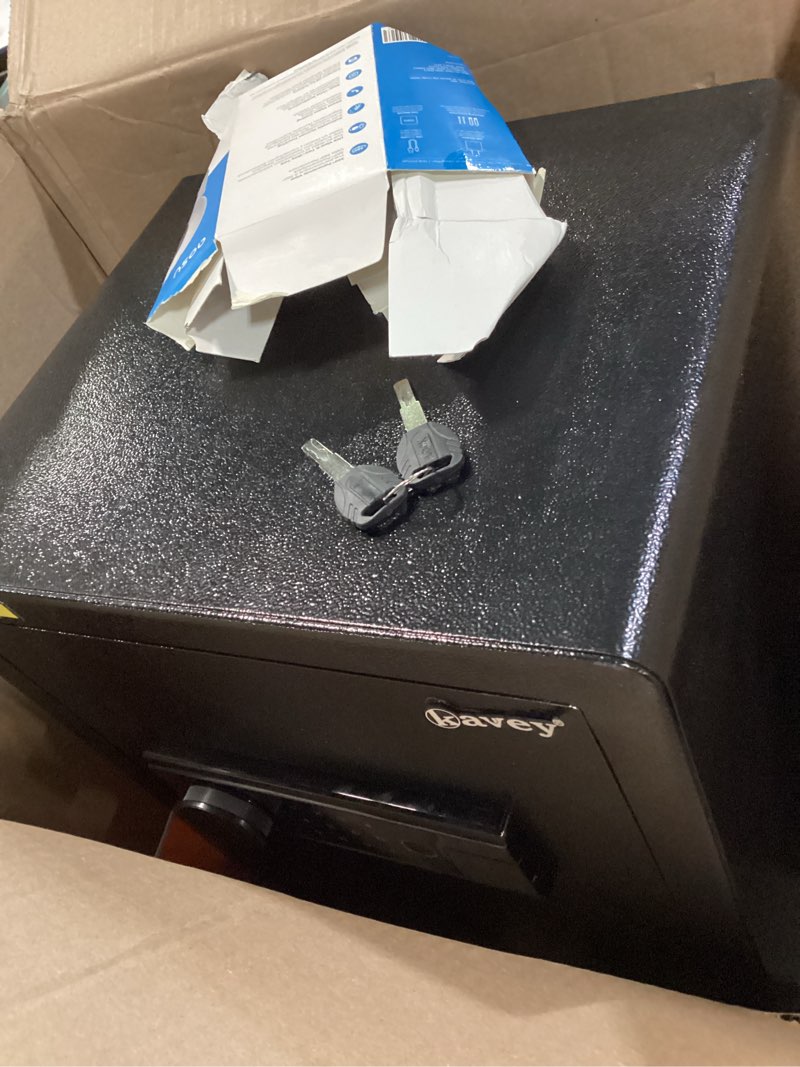 Condition photo showing Good Condition for (Similar )Kavey 2.0 Cub Safe Box, Steel Security Safe and Lock Box with Backlit Touch Screen Keypad, Dual Alarm System, Mute Function and LED Light for Home Office 12.6\"D x 14.96\"W x 17.72\"H 2.0 Cubic Feet