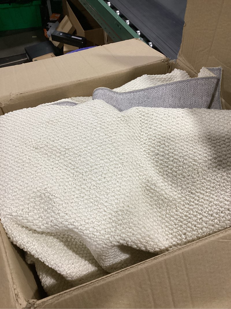 Condition photo showing Good Condition for Bedsure 8x10 faux wool area rug linen throw rug 