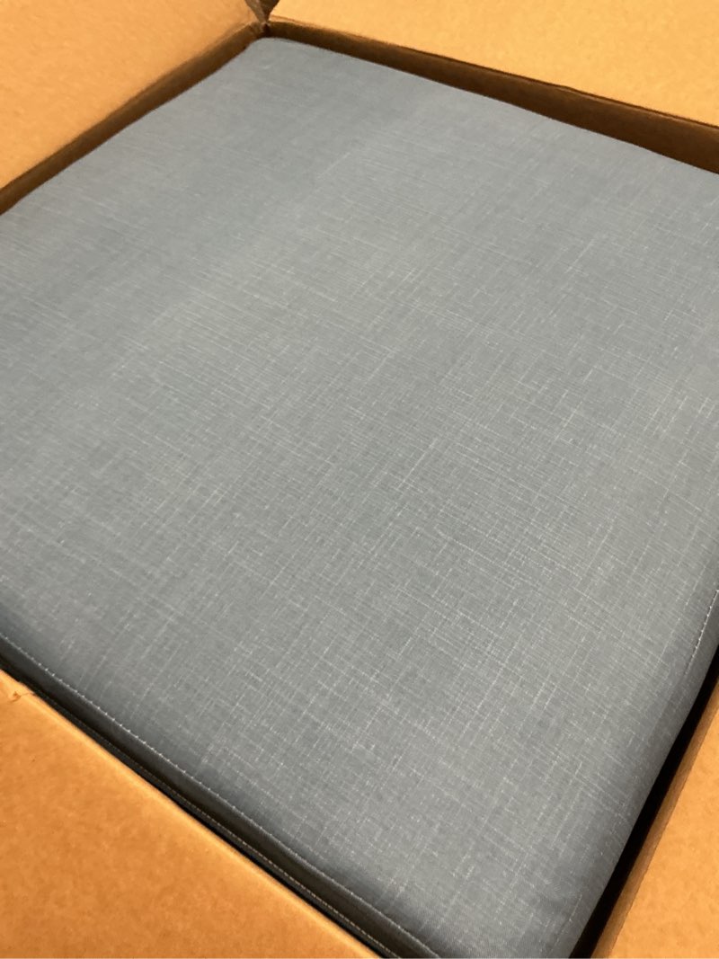 Condition photo showing Good Condition for arden outdoor deep seat cushion set (2-pack), 24 in x 24 in, weather-proof, rain-proof, fade resistant patio cushion for chair, sofa, and couch french blue texture polyfill french blue texture 2 pack