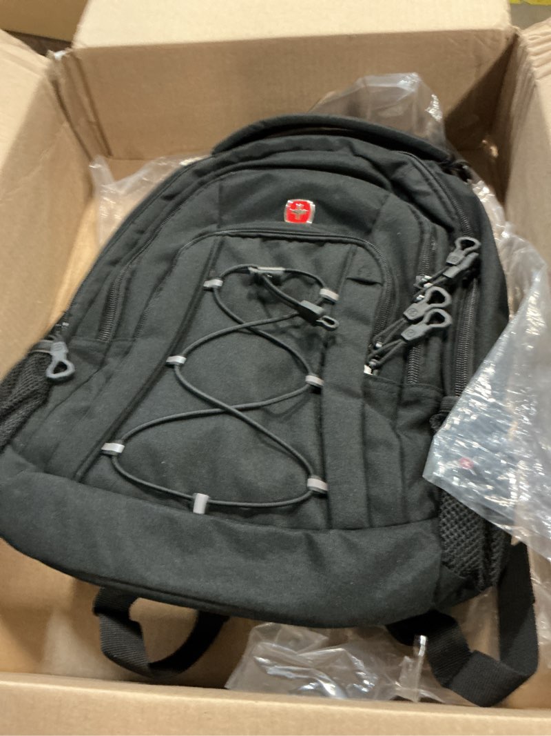 Condition photo showing Good Condition for SwissGear 1186 Special Edition 13” Laptop Backpack Black – Compact Tech Bag with Reflective Accents – Multiple Organizer Pockets with Bungee Cords & D-ring Attachment Point