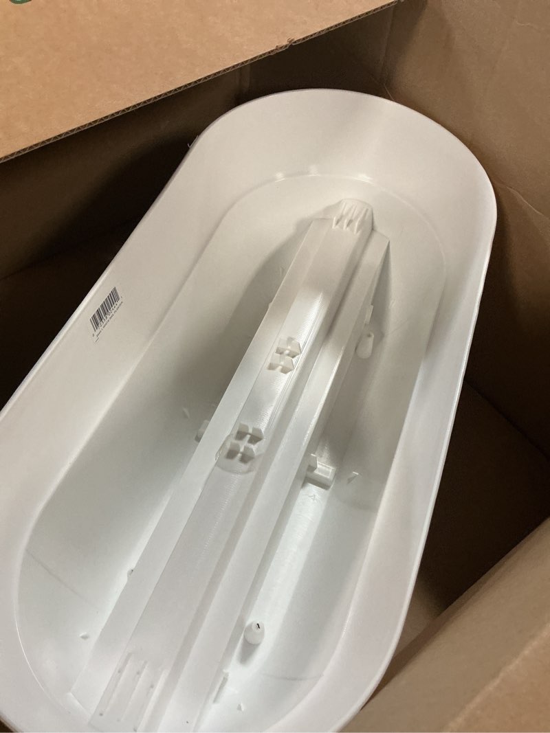 Condition photo showing New/Like New for bloomers railing planter with drainage holes – 24" weatherproof resin planter – polyethylene plastic - white white 24.3 × 10.5 × 9.5 inches