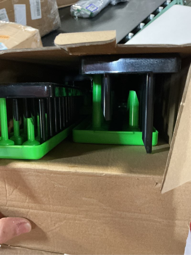 Condition photo showing Good Condition for OEMTOOLS 22233 Tool Storage Organizer for SAE and Metric Socket, 6PC Socket Organizers for 1/4", 3/8", and 1/2" Drive Sockets, Optimize Toolbox Organization Black/Green