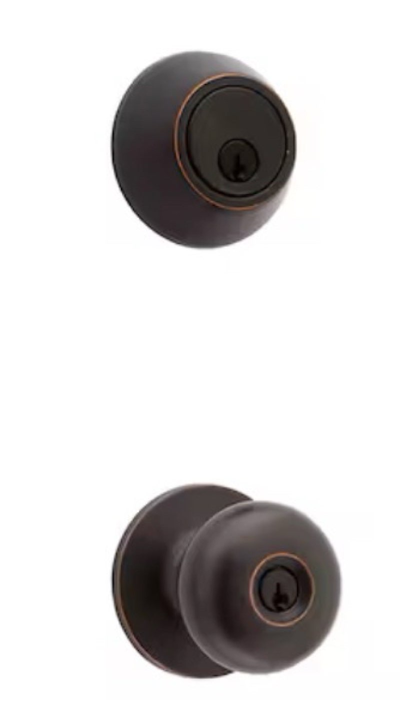 reliabilt baron antique bronze exterior single-cylinder deadbolt and keyed entry