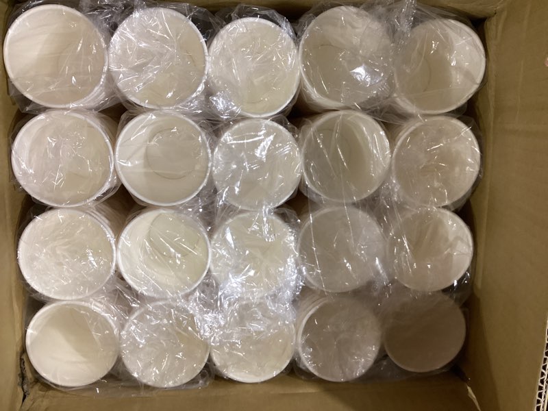 Condition photo showing As Is for world centric cu-pa-8d compostable double wall hot paper cups, 8 oz., white (pack of 1000) 8 ounces