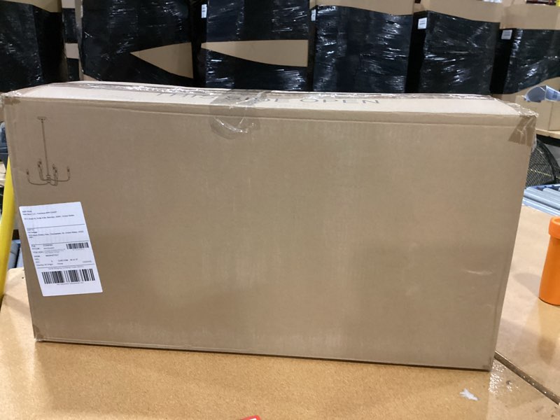 Condition photo showing New/Like New for laluz gold chandelier, modern 6-light chandeliers for dining room, living room, bedroom, and foyer (2 pack)