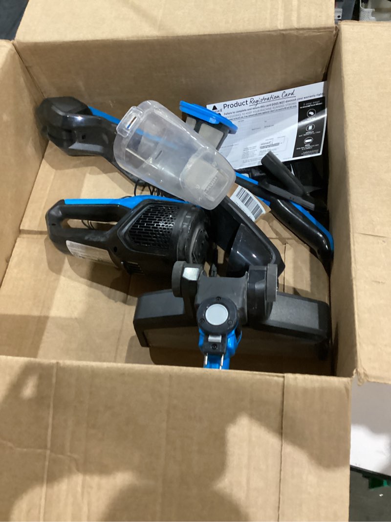 Condition photo showing As Is for bissell, 3061 featherweight cordless stick vacuum, self-standing, electric blue, black
