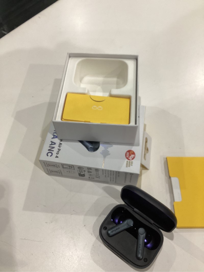 Condition photo showing Good Condition for EarFun Air Pro 4 Adaptive Hybrid Noise Canceling Wireless Earbuds, Qualcomm Snapdragon Sound, aptX™ Lossless, 6 Mics AI CVC 8.0 Call, LDAC Hi-Res Audio, 52H Playtime, Bluetooth 5.4, in-Ear Detection Black