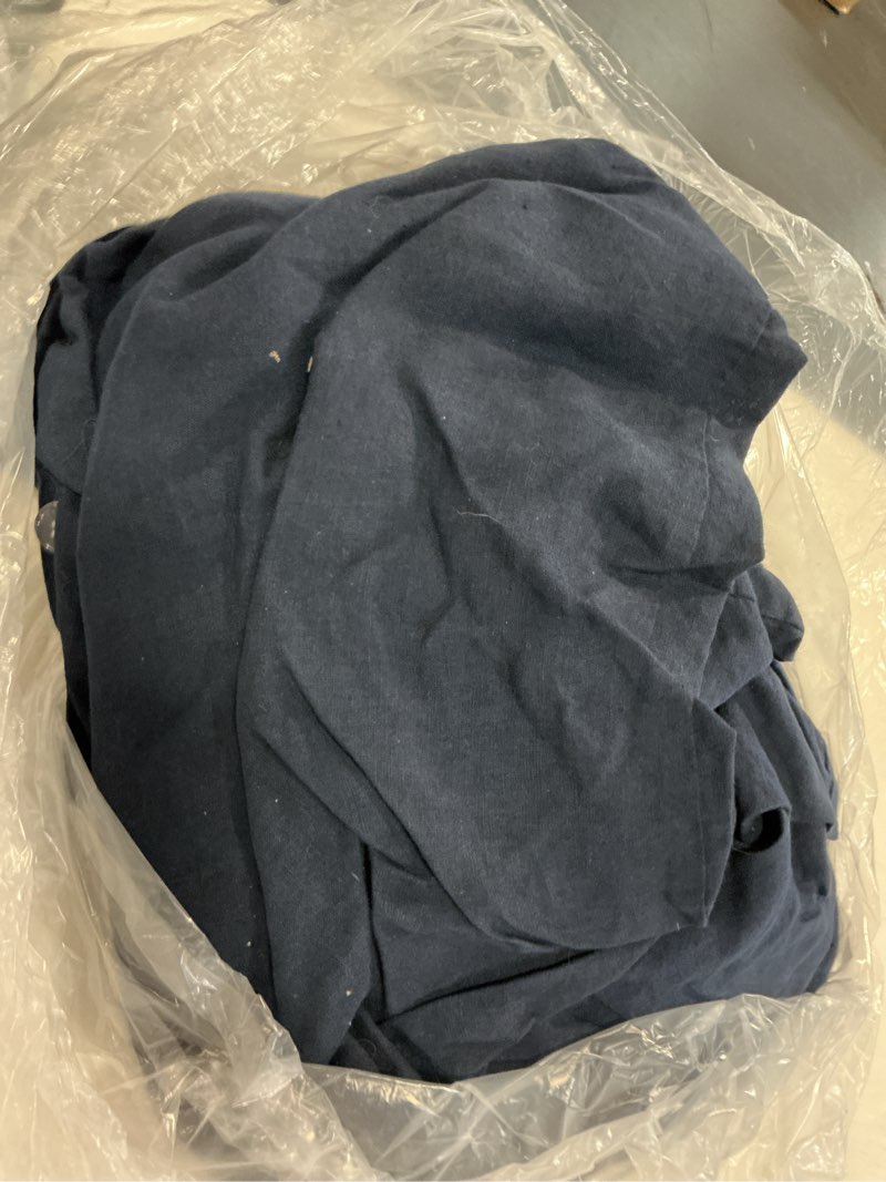 Condition photo showing As Is for european linen duvet cover, king/cal king, navy