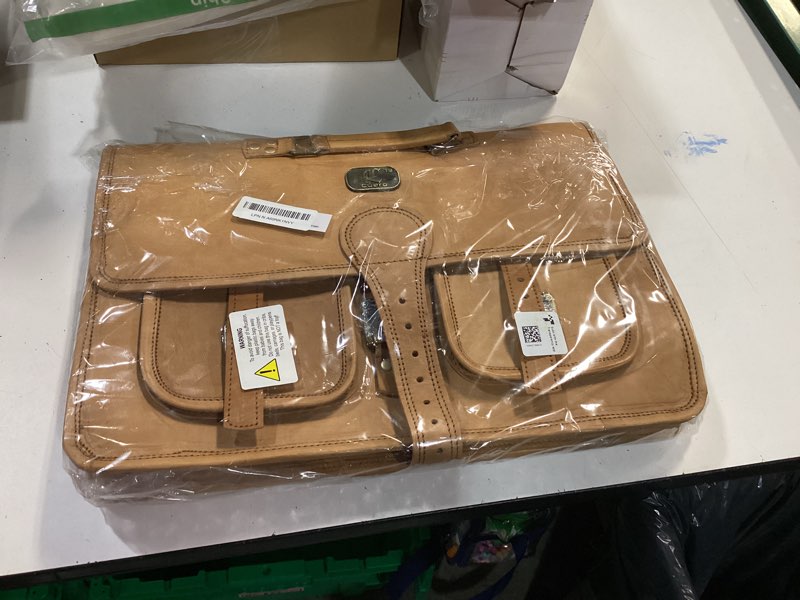 Condition photo showing New/Like New for cuero Leather Messenger Bag for Men, 18 Inch Laptop Crossbody, Handmade Leather Shoulder Satchel Bag for Men, Full Grain Business Briefcase for Office/Work/Travel - Vintage Brown 18 inch Large