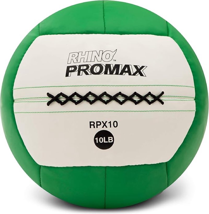 Champion Sports Rhino Slam Ball, 10 lb. Non-Slip Grip, Weightlifting, Crossfit, Home Gym, Fitness, 14\" Diameter Balls, Optional Storage Rack/Tree Sold Separately