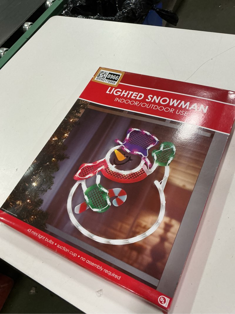 Condition photo showing New/Like New for Generic Christmas Lighted Window Decoration, Snowman