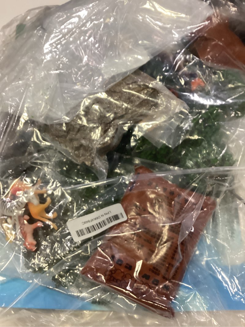 Condition photo showing Good Condition for codree 65 pcs jungle diorama kit habitat project box set, cardboard diorama box animals model scenery kit, animal figurines rainforest diorama supplies for diy crafts birthday gifts party favor jungle style-65pcs