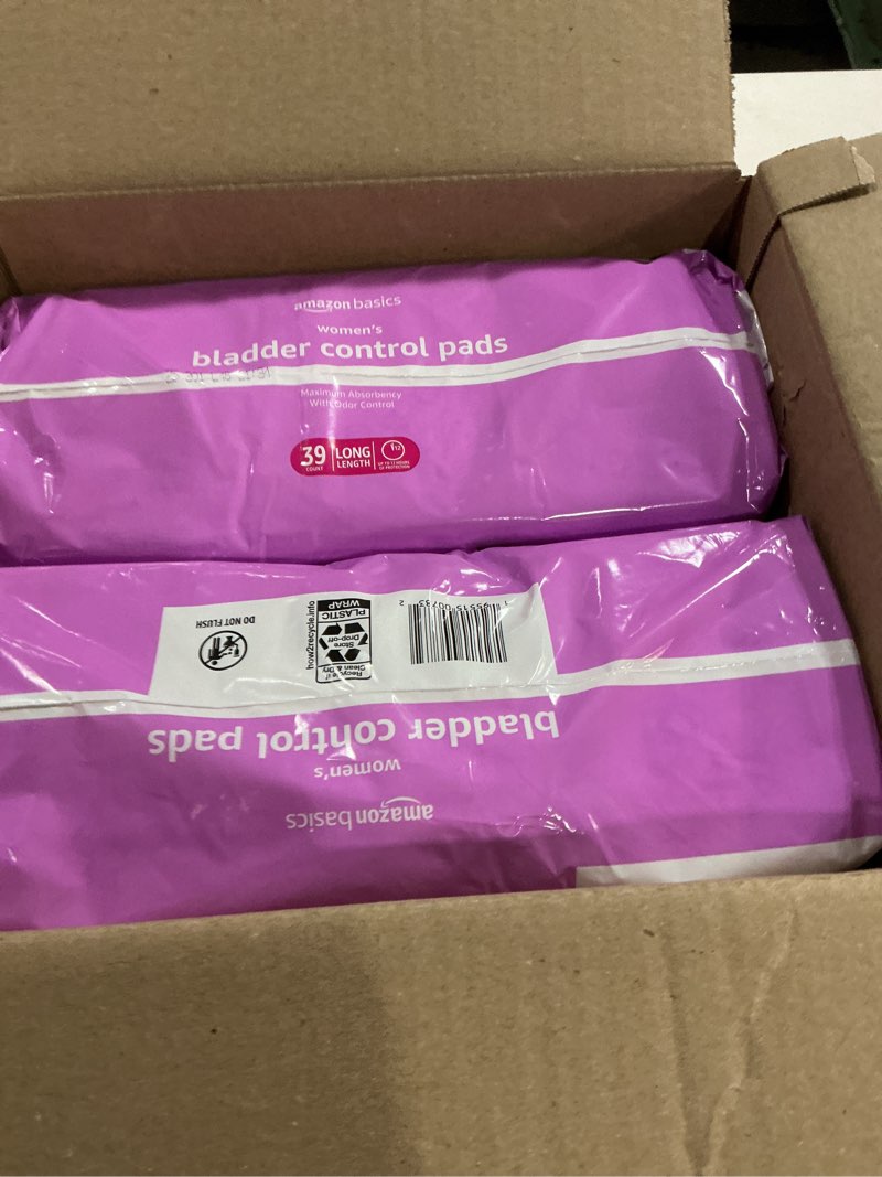 Condition photo showing New/Like New for Amazon nasics womems bladder comtrol pads long length 2-Packs of 39