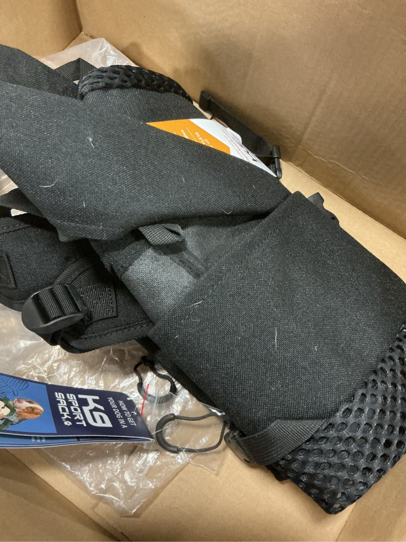 Condition photo showing As Is for K9 Sport Sack Air 2 - Large, Jet Black - Ideal for Dogs with 20-22” Back Length - Durable, Breathable Backpack-Style Carrier - Perfect for Walks, Short Hikes & Public Transportation