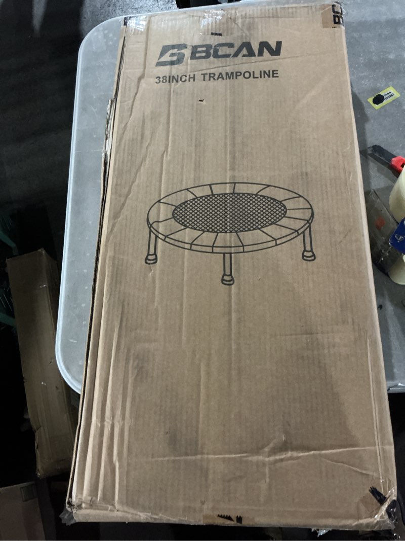Condition photo showing Good Condition for BCAN 38"/40''/48'' Foldable Mini Trampoline Fitness Trampoline with Safety Pad,Rebounder Exercise Trampoline for Adults Indoor/Garden Workout,Max Load 300lbs/440lbs 38-Black