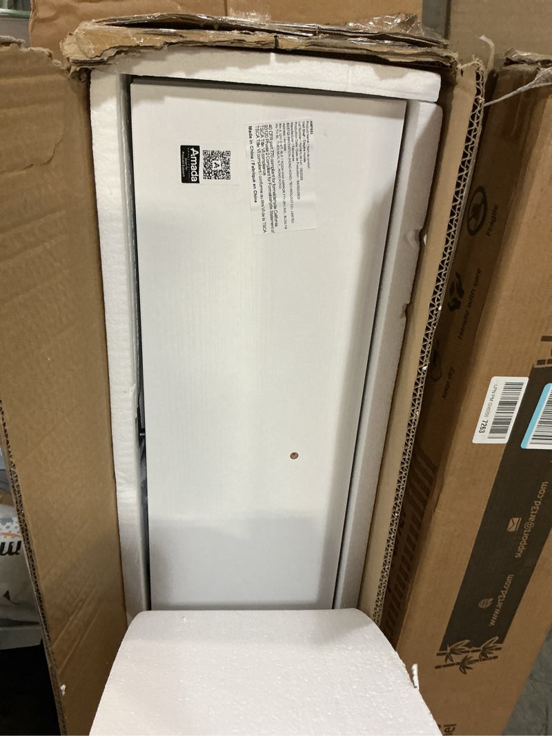 Condition photo showing Good Condition for amada homefurnishing floating shelves wall mounted, 47 x 8 inch wall shelves for bathroom, bedroom, living room, white shelves set of 2 white 47 inches