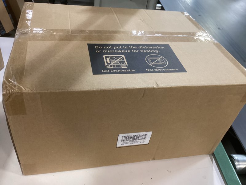 Condition photo showing New/Like New for 700PCS Rose Gold Plastic Dinnerware Set for 100 Guests, Disposable Lace Plates for Party, Includes: 100 Dinner Plates, 100 Dessert Plates, 100 Rose Gold Silverware Set, 100 Cups, 100 Napkins