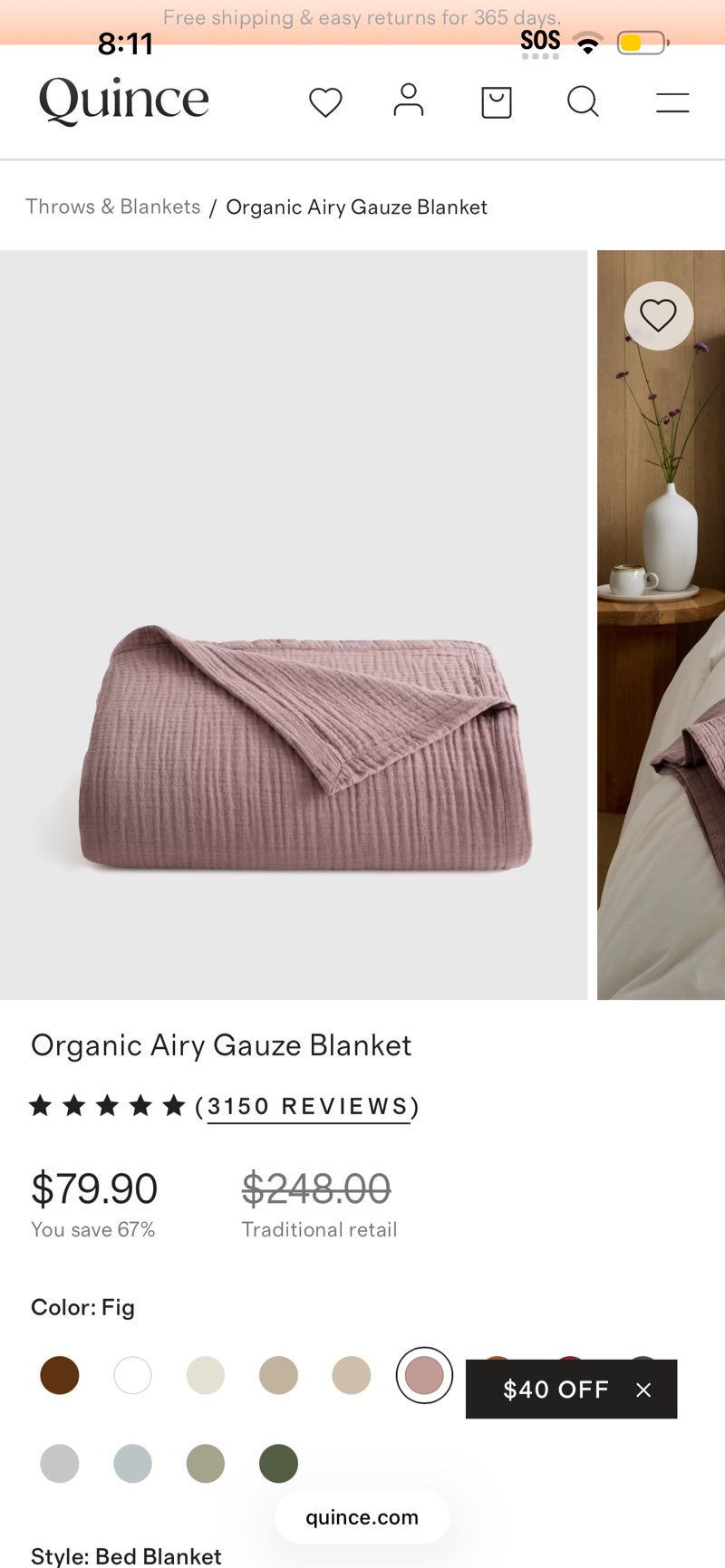 organic airy gauze blanket, king/cal king 