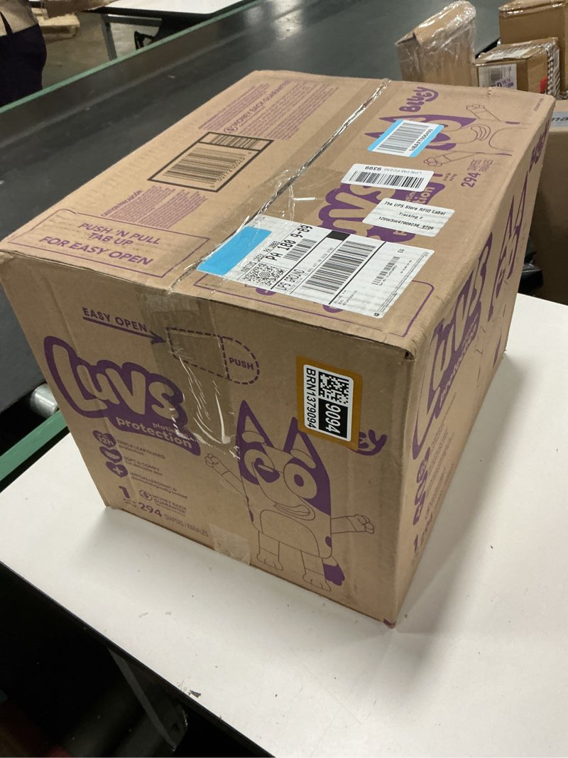 Condition photo showing New/Like New for Luvs Size 1 Baby Diapers, Platinum Protection Bluey Diapers for Day & Night, Size 1, 294 Count (Packaging May Vary) Size 1 294