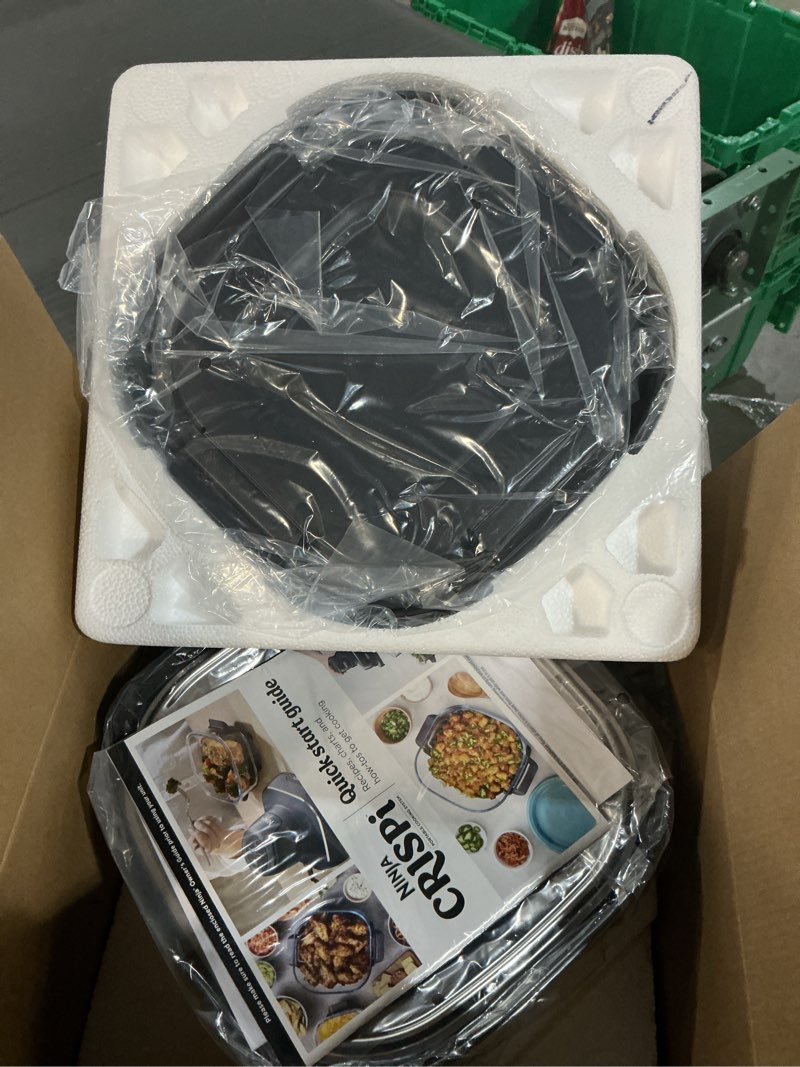Condition photo showing New/Like New for Ninja Crispi 4-in-1 Glass Air Fryer | 450°F | Non-Toxic | 4QT & 6-Cup Glass Containers w/Lids | Microwave, Freezer, Dishwasher Safe | Max Crisp, Air Fry, Bake, Recrisp | Cyberspace Gray, FN101GY Cyberspace Gray 4 QT