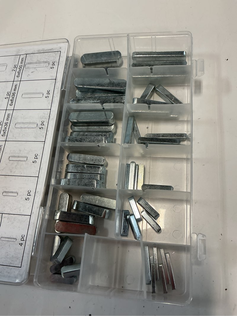Condition photo showing Good Condition for 60 pc keystock bar assortment lock pulleys gears square key stock keyway set (sae+metric)