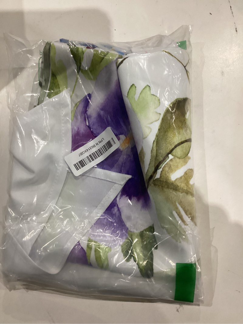 Condition photo showing Good Condition for purple floral swag curtain 2 panels wildflowers rod pocket topper curtain spring printed window valance swag pair for living room bathroom kitchen 36"x 36" floral 4 36"w x 36"l