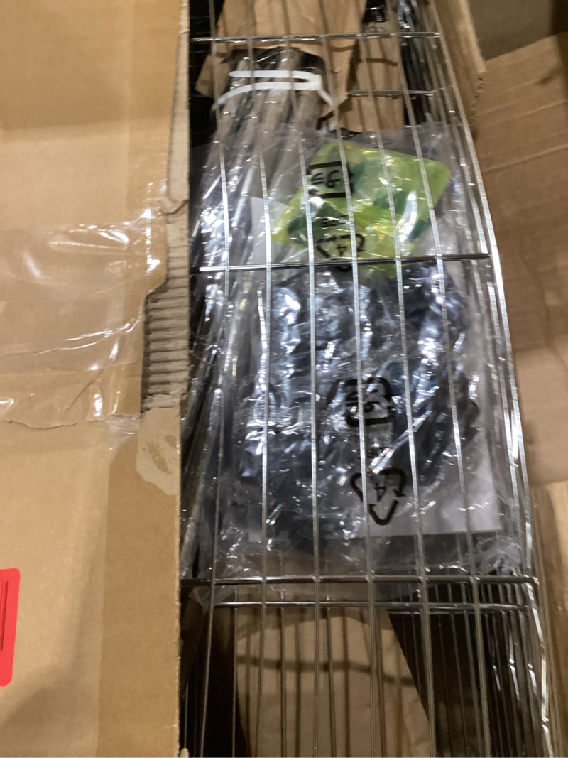 Condition photo showing As Is for Amazon Basics 5-Shelf Adjustable, Storage Shelving Unit, (200 Pound Loading Capacity per Shelf), Steel Organizer Wire Rack, 23.2 x 13.4 x 60 inches (LxWxH), Chrome 5-Shelf Narrow Chrome