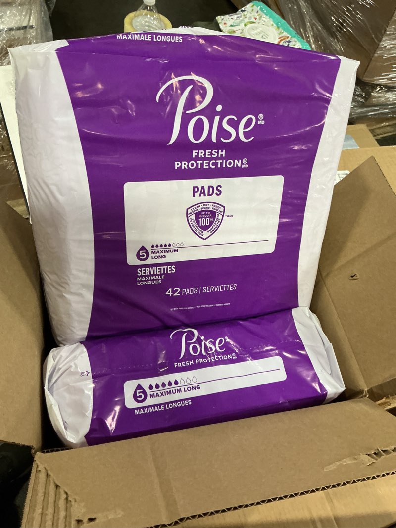 Condition photo showing New/Like New for Poise Incontinence & Postpartum Pads for Bladder Leaks, 5 Drop Maximum Absorbency, Long Length, 84 Count, Packaging May Vary