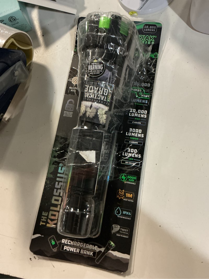 Condition photo showing Good Condition for kodiak kolossus led 15000-lumen flashlight, tactical rechargeable flashlight with usb-c power bank