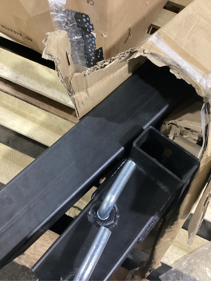 Condition photo showing As Is for vevor pallet forks, 4000 lbs clamp on pallet forks, 60" total length heavy duty pallet forks with adjustable stabilizer bar, tractor bucket forks for loader bucket skid steer tractor 60 inch