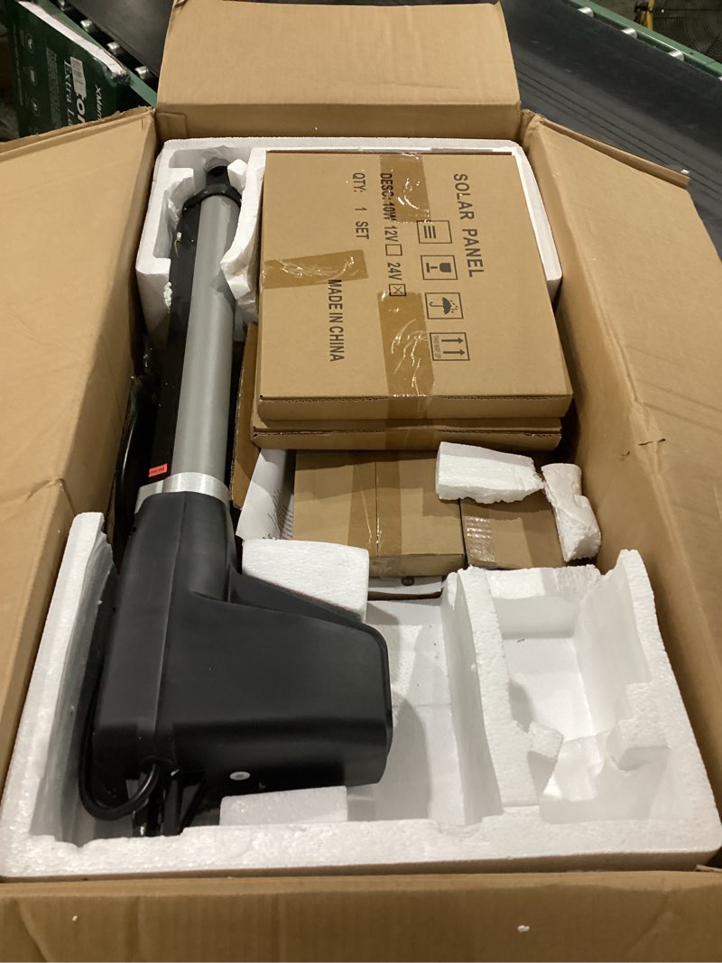 Condition photo showing Good Condition for topens at6131s solar single swing gate opener medium duty automatic gate motor for single swing gates up to 18ft, electric driveway gate operator ac powered with solar panel remote control kit
