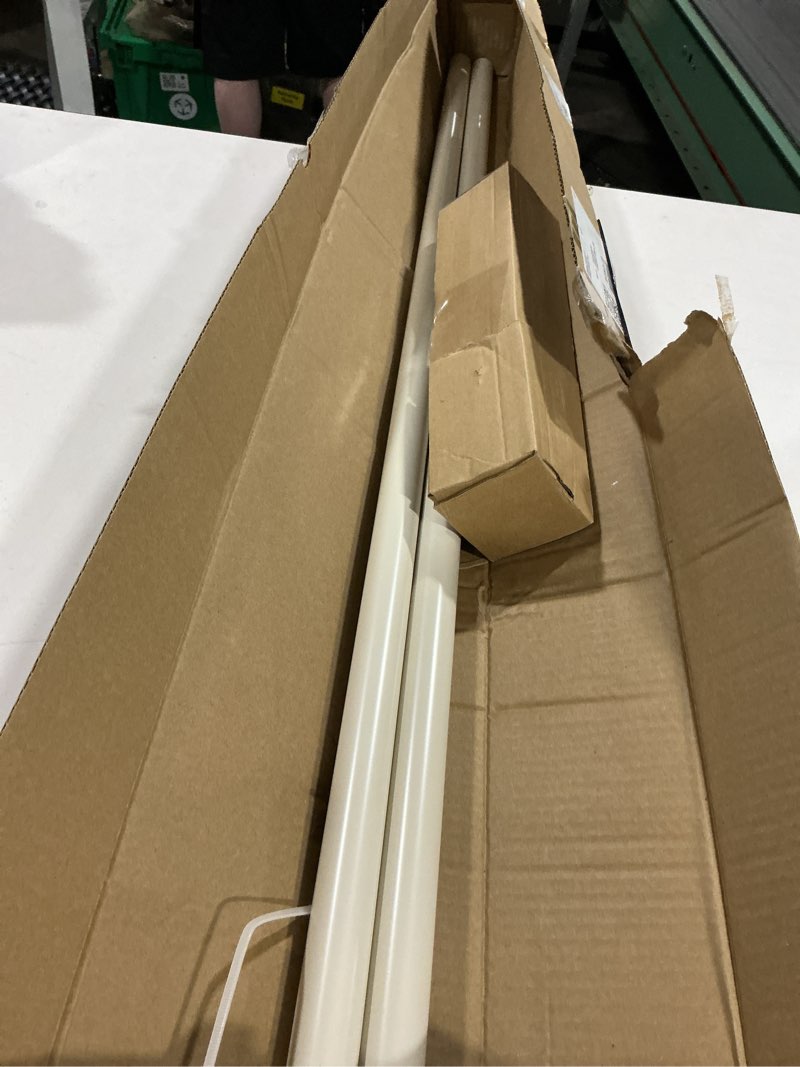 Condition photo showing As Is for ycolnaefllr 1 inch diameter single curtain rod for windows heavy duty drapery rods adjustable length from 84 to 120 inch(7-10ft),adjustable single window curtain rod with resin finial, gold 84"-120" gold