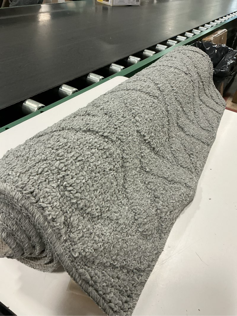 Condition photo showing As Is for Similar 24\"x36\" Carpet Stair Tread Landing Mat, Non Slip Peel and Stick Stair Landing Rug, Washable & Reusable Self Adhesive Stair Runner, Doormat, Area Rug, Floor Mat – Gray 24\"X36\" Grey 1