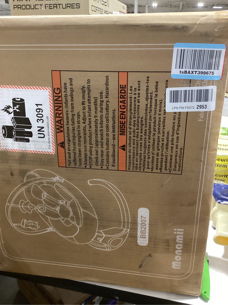 Condition photo showing New/Like New for Baby Swings for Infants, Monamii Baby Swing, Infant Swing with 5 Speeds, 10 Lullabies, Electric Swing for Baby, Indoor & Outdoor Use (Beige)