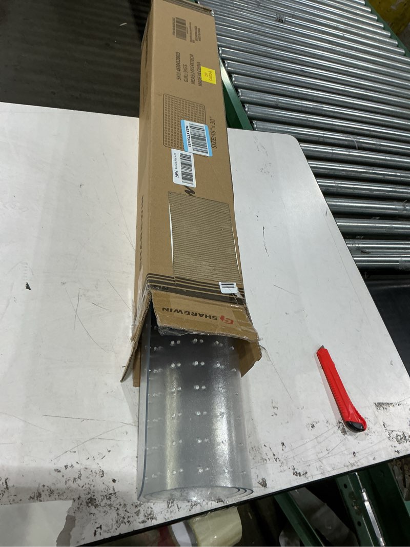 Condition photo showing New/Like New for office chair mat for carpeted floors, desk mats 48"x30" for rolling desk on low pile carpets, small computer gaming plastic floor mats for office chair on carpet, easy glide without curling