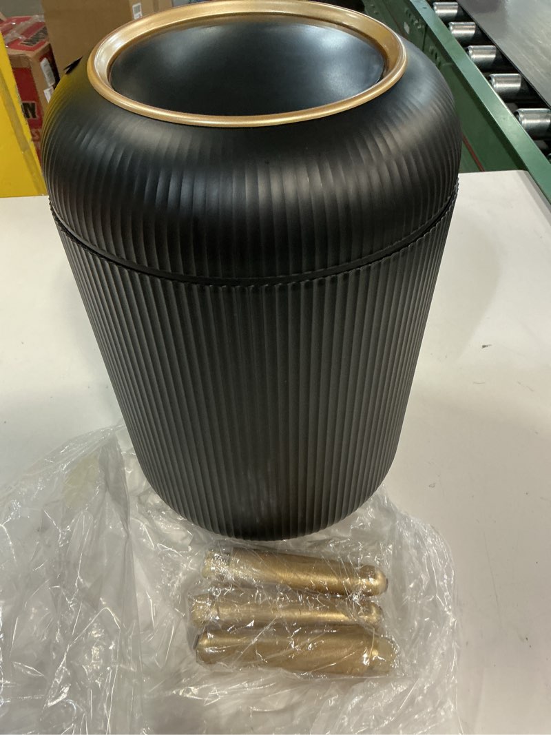 Condition photo showing Good Condition for Bathroom Trash Can Automatic Touchless?3 Gallon Smart Motion Sensor Trash Bin with Lid?Plastic Black Garbage Can Wastebaskets with Removable Legs for Kitchen, Office, Toilet, Bedroom Black Automatic with Legs