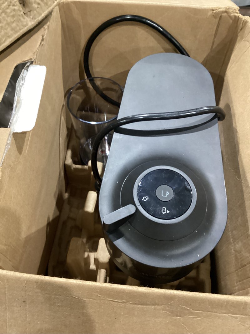 Condition photo showing As Is for nespresso vertuo pop+ coffee and espresso machine by de'longhi, liquorice black machine only liquorice black