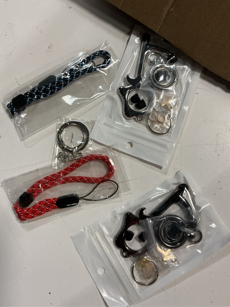 Condition photo showing New/Like New for (color silver/black)no touch door opener tool 6 pack - premium multitool keychain with touchscreen stylus, button pusher and bottle opener