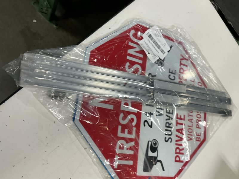 Condition photo showing Good Condition for t&r large no trespassing private property sign video surveillance sign with 36" stake for outside - 2 pack - 12"x12" .040 rust free heavy aluminum, reflective, waterproof, weatherproof and fade red - 2 pack